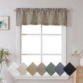 Chyhomenyc Stone Beige Valance for Windows, Light Filtering Faux Linen Textured by Chyhomenyc