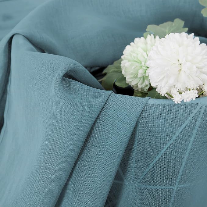 Tollpiz Sheer Curtain Linen Textured Bedroom Curtains Sheer Light Filtering Rod - Image 6