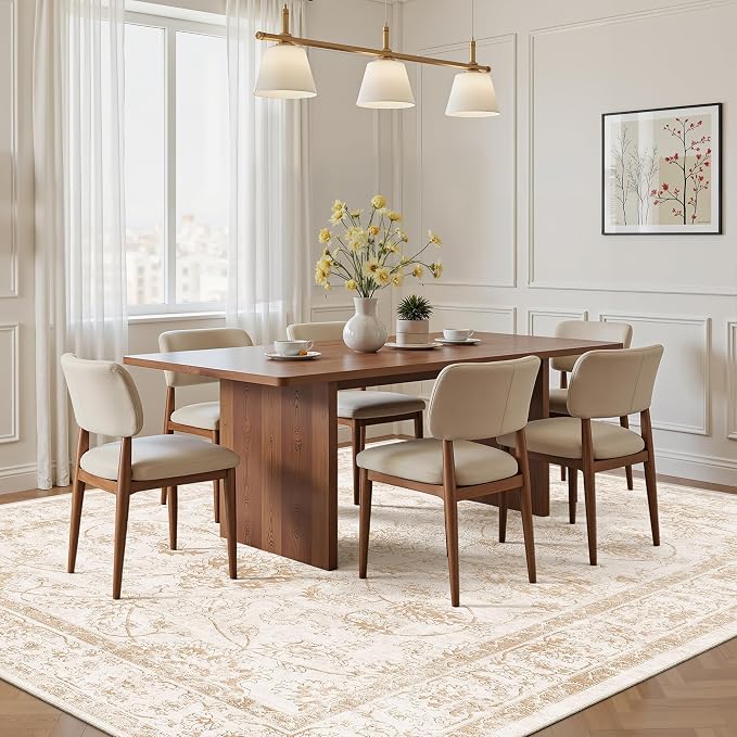 Madane 5x7 Area Rugs for Living Room, Washable Vintage Natural Rug - Image 3