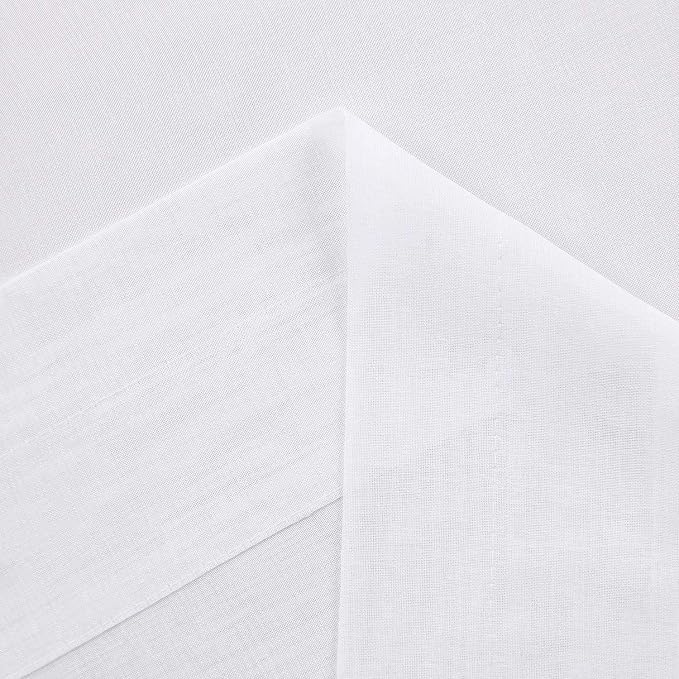 DWCN White Sheer Curtains Semi Transparent Voile Rod Pocket Curtains - Image 4