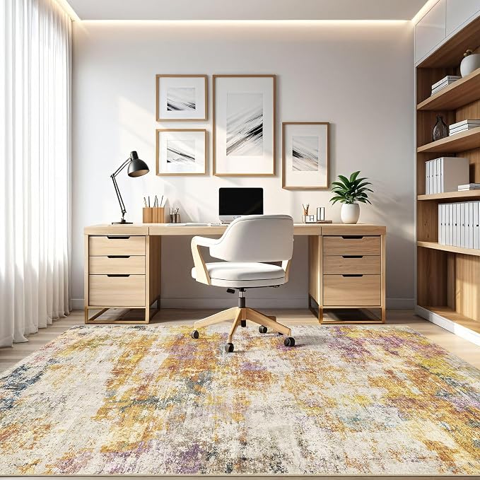 LOONGRUG 8x10 Area Rugs Washable Large Neutral Modern Living Room Rug | - Image 8