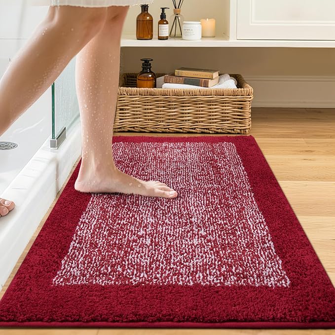 Bathroom Rugs 30x20 Non Slip Washable, Soft Absorbent Quick Dry Mats - Image 2
