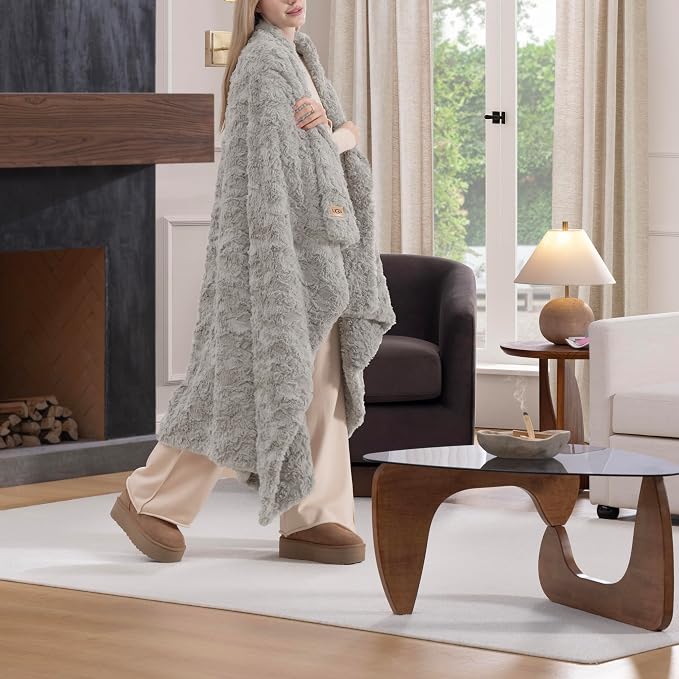 UGG Adalee Faux Fur Throw Blanket - Image 4