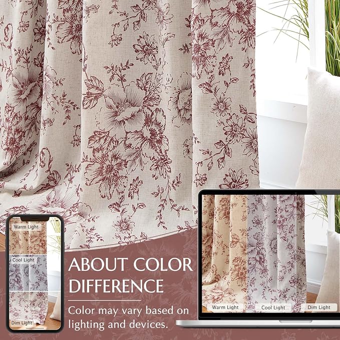 jinchan Blackout Floral Curtains - Image 6