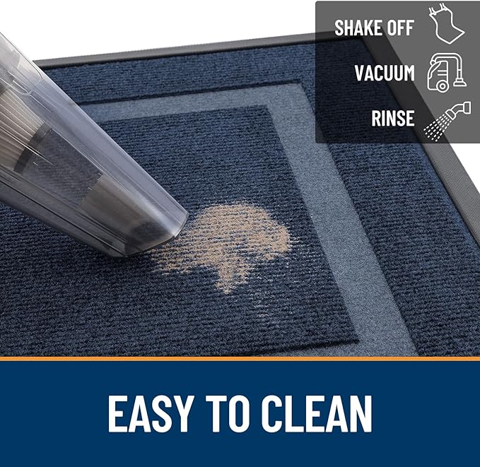 OLANLY Front Door Mat Outside 71x47, All-Season Heavy-Duty Rubber Doormat | Blue - Image 6