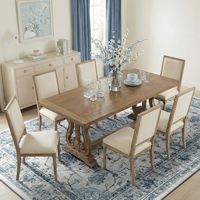 Area Rugs 10'x14' Washable Non-Slip, Floral Vintage Distress Print Pattern - Image 2