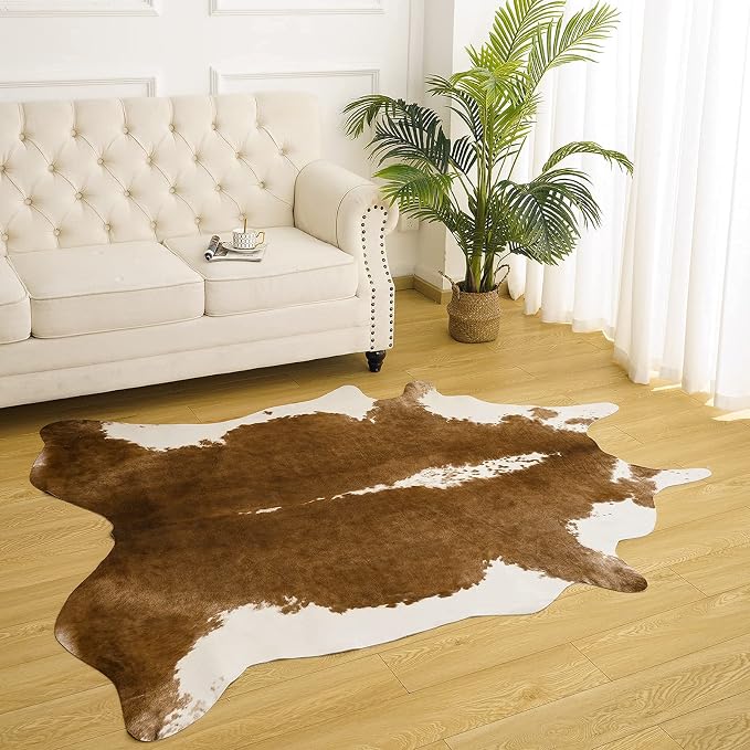 AROGAN Premium Faux Cowhide Rug 6.2 x 5.2 Feet, Sturdy and Large Size Cow Print - Image 7