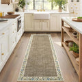 GarveeHome Entryway Rug 2x6 Modern Bordered Runner Rug Washable Kitchen Runners by GarveeHome