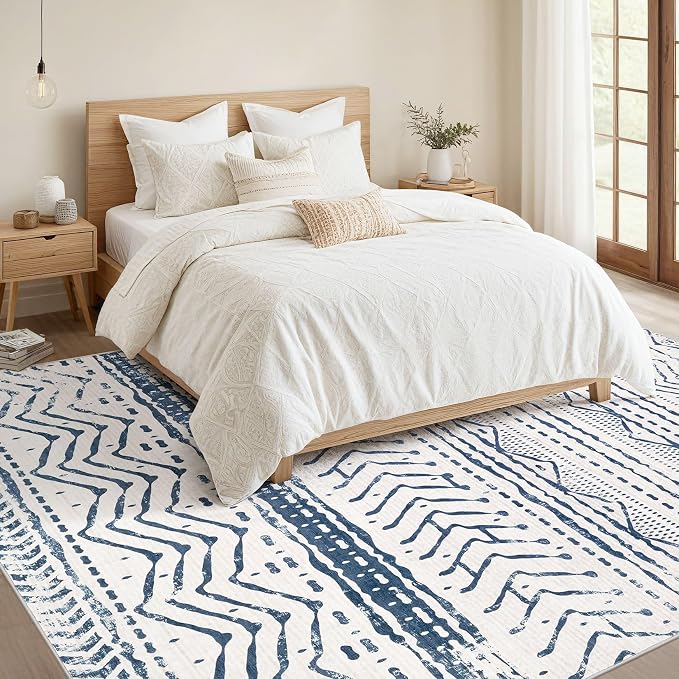 Nakagishi 5x7 Area Rug Living Room: Machine Washable Boho Large Neutral - Image 5
