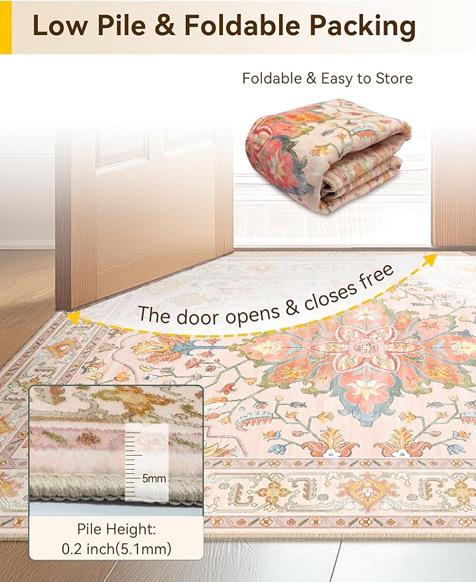 RELEANY Area Rugs 2'x8' Runner Rug Non Slip Washable - Image 4