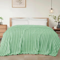 Exclusivo Mezcla King Size Flannel Fleece Blanket, Super Soft Striped Jacquard by ExclusivoMezcla