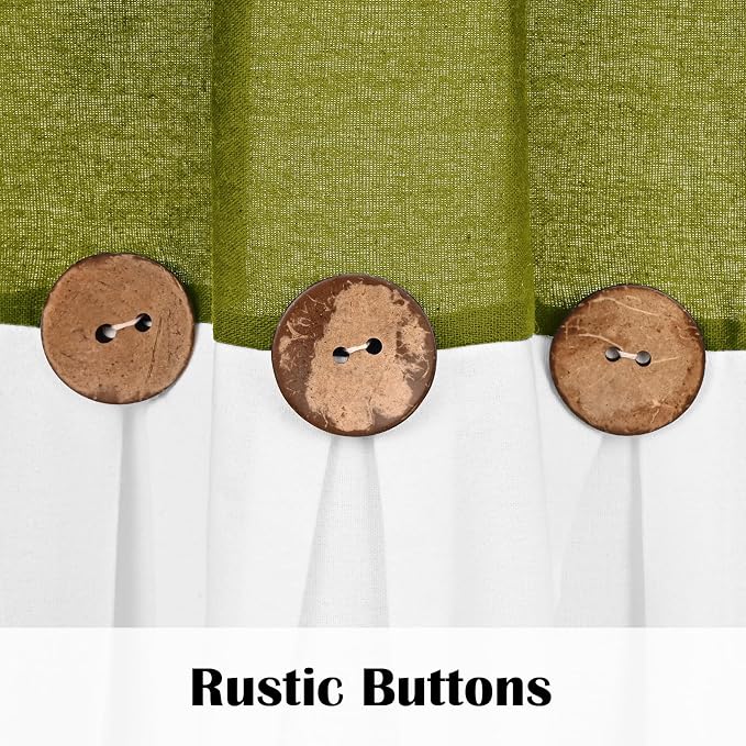 FRAMICS Farmhosue Kitchen Curtains 36 Inch Length, Rustic Cotton Linen Tier - Image 4