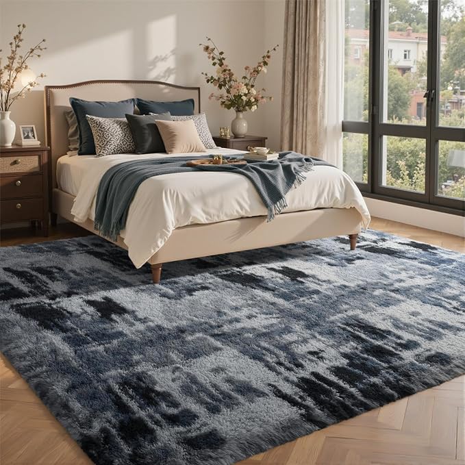 8x10 Ft Extra Large Shag Rugs for Living Room, Tie Dyed Ultra Soft Fluffy Furry - Image 2