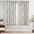 jinchan Linen Blend Curtain Floral Curtains by JINCHAN