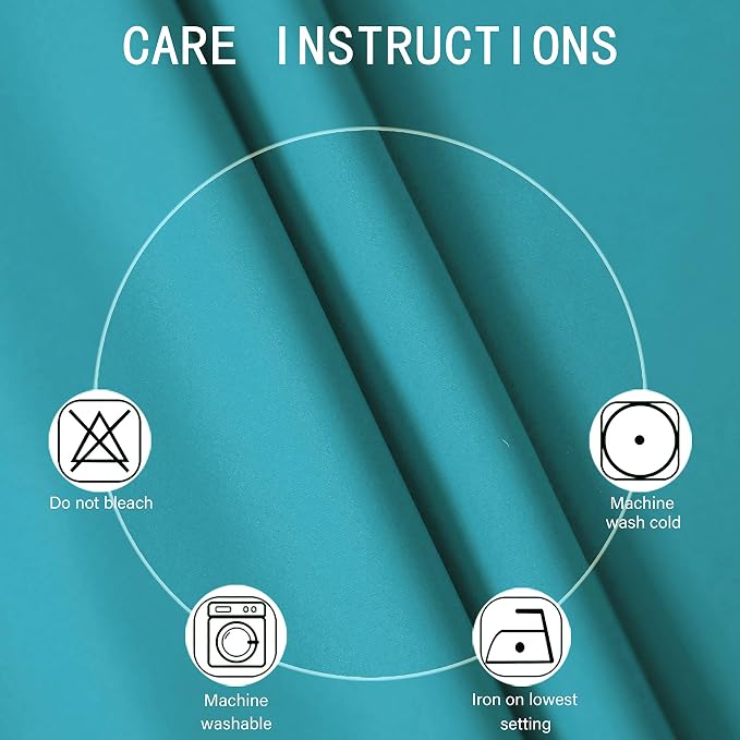 LEMOMO Blackout Curtains 66 x 95 inch/Teal Curtains Set of 2 Panels/Thermal - Image 4