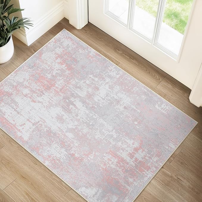 Washable Area Rugs 2'x3' Non-Slip Modern Abstract Soft by RELEANY