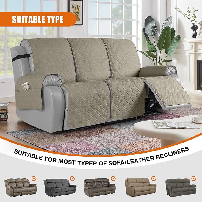 VANSOFY Waterproof Recliner Couch Covers, Sofa Covers 1-Piece Washable - Image 4