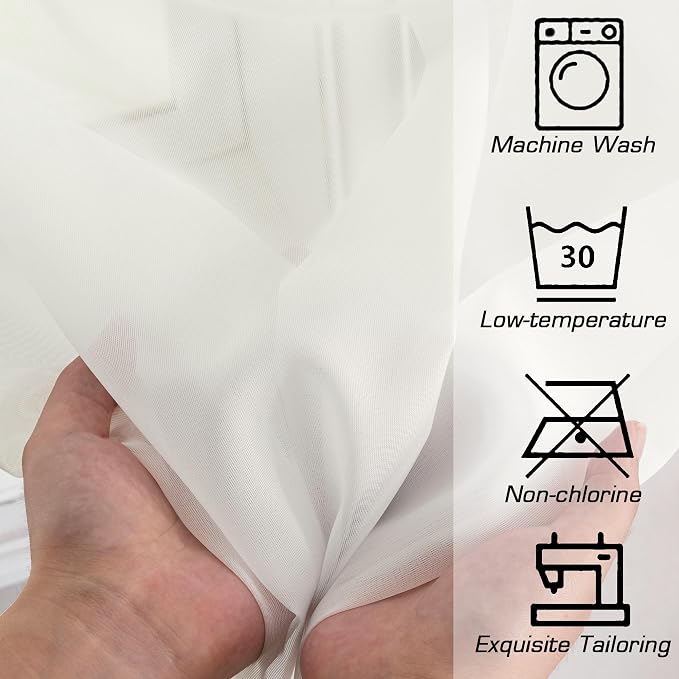Simplebrand Sheer Curtains 72 Inches Long 2 Panels - Image 8