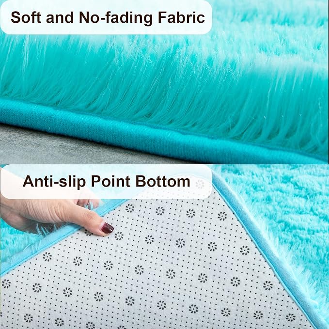 TWINNIS Super Soft Shaggy Rugs Fluffy Carpets, 4x5.9 Feet, Indoor Modern Plush - Image 2