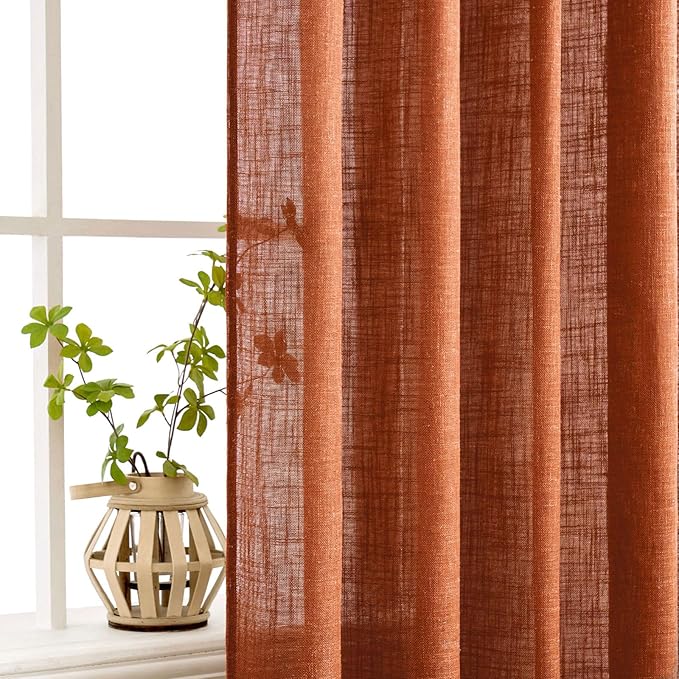 MIULEE Rust Curtains 84 Inch Length 2 Panels - Image 5