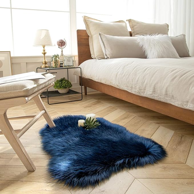 Ashler faux fur rug, Fluffy Shaggy Area Rug Ultra Soft 2 x 3 Feet Sheepskin Fur - Image 2