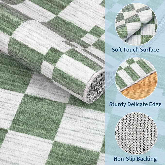 GarveeHome 2.5x8 Checkered Kitchen Runner Rug - Image 5