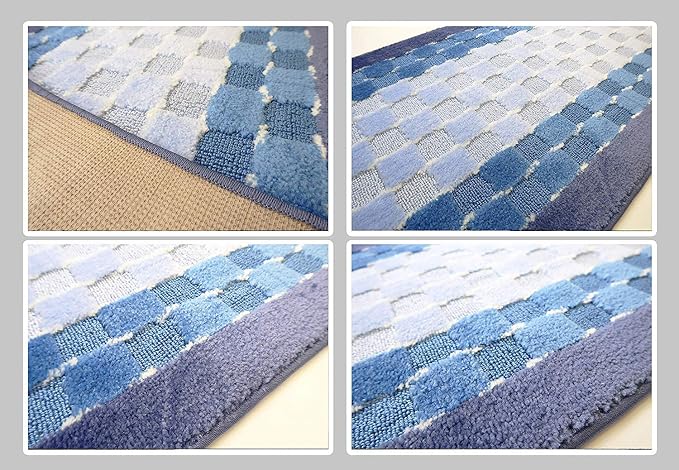 31 Ft Blue Extra Long Hallway Runner Rug, Custom Size, Non Slip Washable | - Image 5
