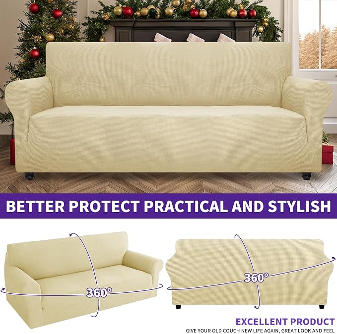 ZNSAYOTX Super Stretch Couch Cover Universal Sofa Covers - Image 2