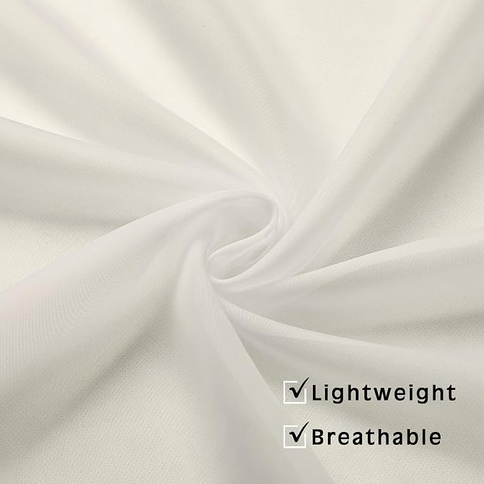 OVZME Ivory Sheer Curtains 63 Inches Long - Image 4