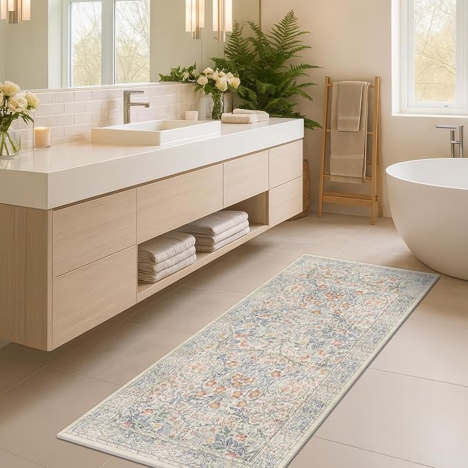 Hazo Haus Washable Bathroom Runner Rug 2x5, Non Slip Runner by HazoHaus