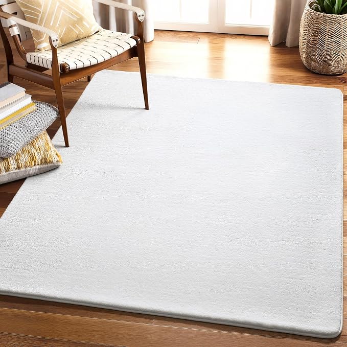 Amearea 4x4 Square Area Rugs for Bedroom Living Room, Modern White Thickened - Image 9