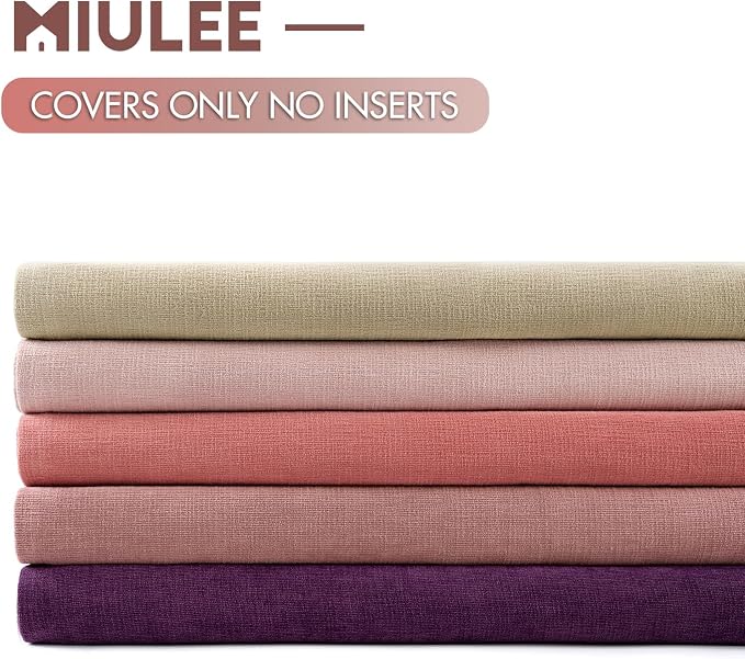 MIULEE Ivory Chenille Couch Throw Pillow Covers, 20x20 | Set of 2, Soft Neutral - Image 6