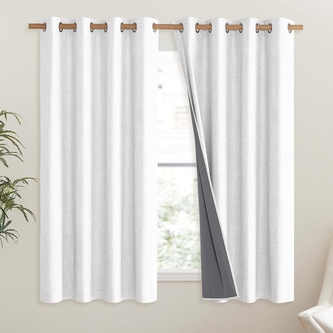 NICETOWN 100% Absolutely Blackout Linen Curtains - Image 2