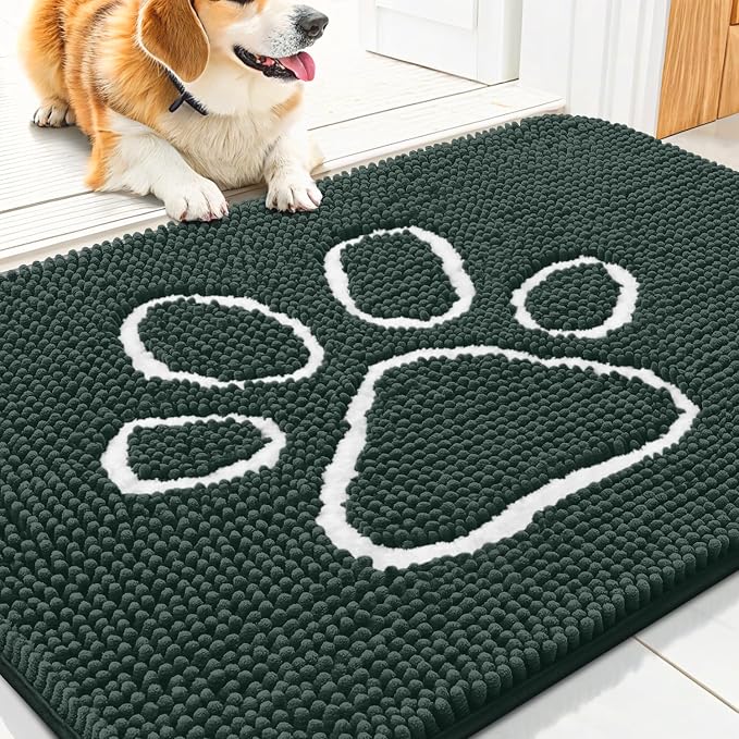 Smiry Dog Door Mat for Muddy Paws, Absorbent Dirt Trapper Non Slip Quick Dry by Smiry
