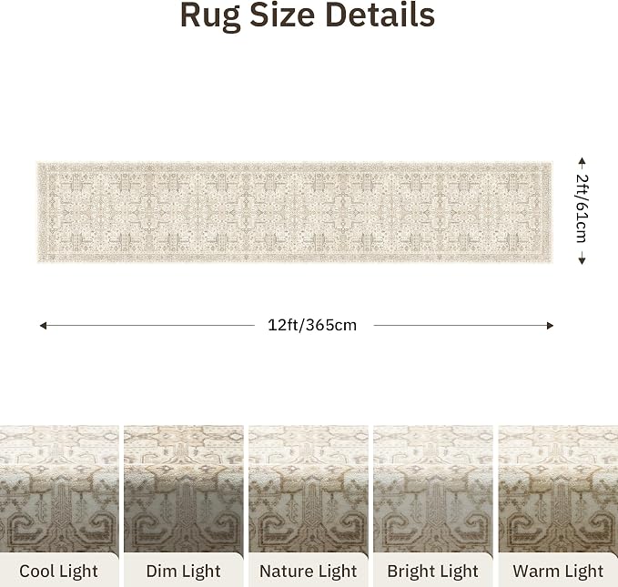 Hallway Washable Runner Rug 2x12 - Image 2