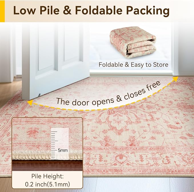 RELEANY Washable Area Rug, Runner 2'x8', Water Repellent, Pet Friendly - Image 4