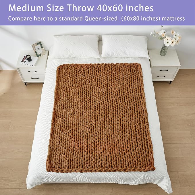 Bigacogo Chunky Knit Throw Blanket - Image 5