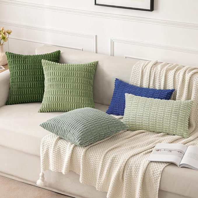 MIULEE Pack of 2 Spring Corduroy Decorative Throw Pillow Covers 20x20 Inch Soft - Image 4