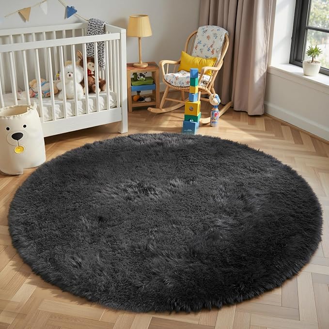 Super Soft Circle Rugs for Girls Princess Castle Toddlers Play Tent 3 Diameter - Image 2