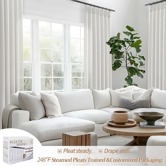 PleatedDrapes 100 Inch Light Filtering Curtains - Image 6