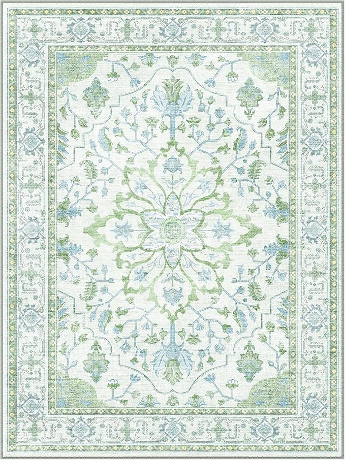 RELEANY Washable Area Rug, Square 8'x8', Water Repellent, Pet Friendly - Image 9