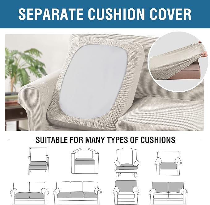H.VERSAILTEX 3 Piece Stretch Sofa Covers - Image 7