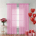 Chyhomenyc Light Pink Sheer Curtains 84 Inch Length 2 Panels, Light Filtering by Chyhomenyc