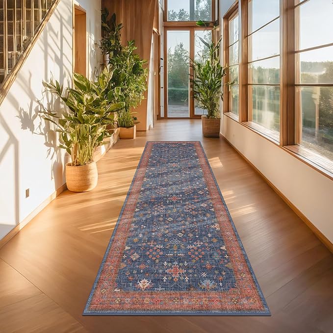 Hazo Haus Navy Blue Runner Rug 2x6 - Image 3