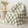 EXQ Home Checkered Throw Blanket, Knitted Blanket by EXQHomeTexitleCoLtd