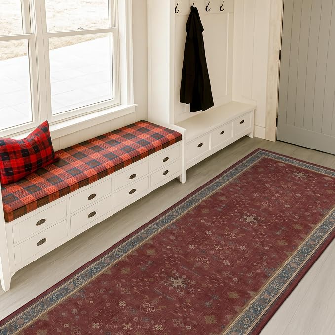 Red 2x8 Long Hallway Runner Rug - Image 3