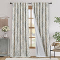 jinchan Lined Linen Blend Curtain Floral Curtains by JINCHAN