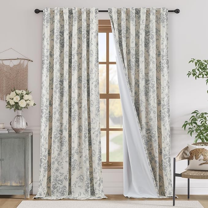 jinchan Blackout Floral Curtains by JINCHAN