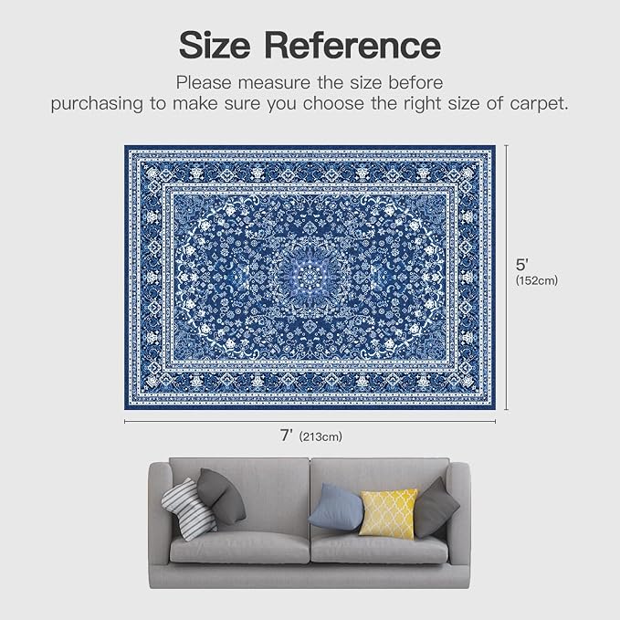 Lofus 5x7 Area Rugs for Living Room, Machine Washable Non-Slip Area Rug - Image 2