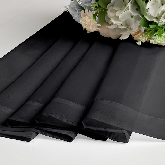 Aiyufeng Black Sheer Curtains for Windows 54 inch Long 2 Panel Set, Rod Pocket - Image 8